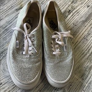 Vans silver glitter tennis shoes